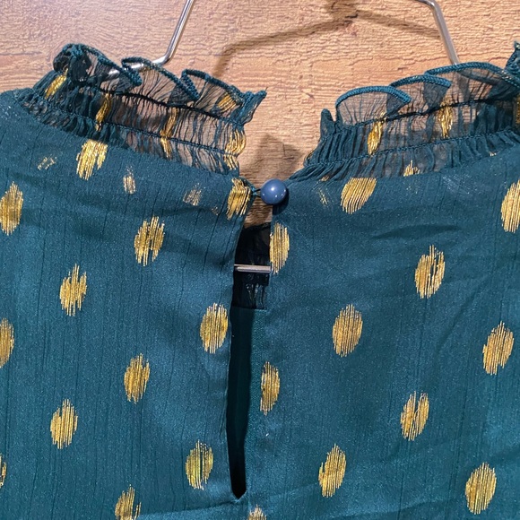 New With Tags Lane Bryant Green & Gold Blouse Size 20 - Picture 4 of 7